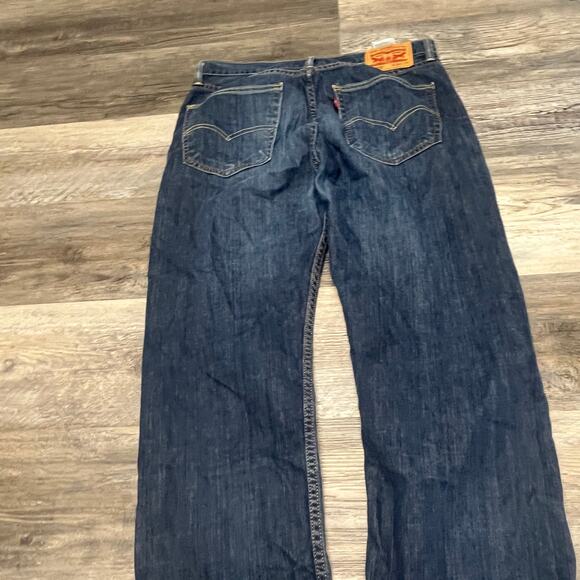 Levis 505 Mid Wash Faded Blue Men 34x30 Regular Fit Straight Denim Jeans Red Tab - Picture 12 of 15